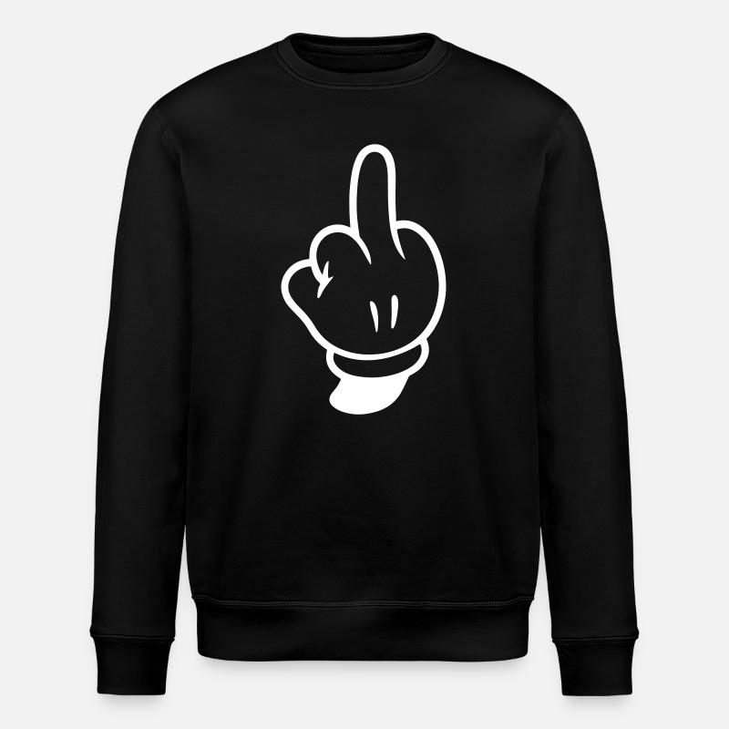 Mittelfinger Hand Comic - Stanley/Stella Unisex Bio-Sweatshirt ROLLER - Schwarz
