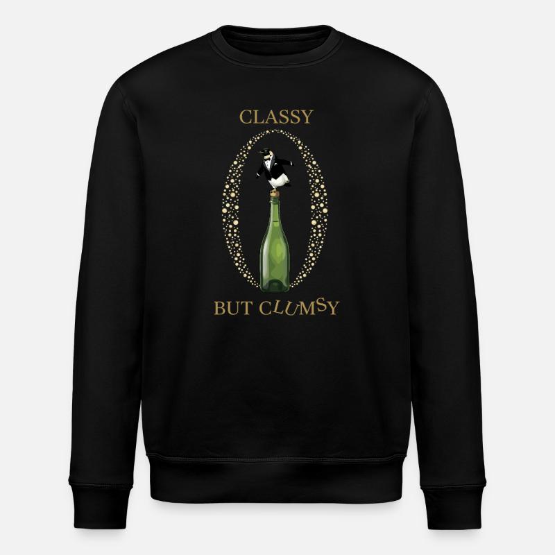 Classy Clumsy Penguin - Stanley/Stella ROLLER Unisex Organic Sweatshirt - black