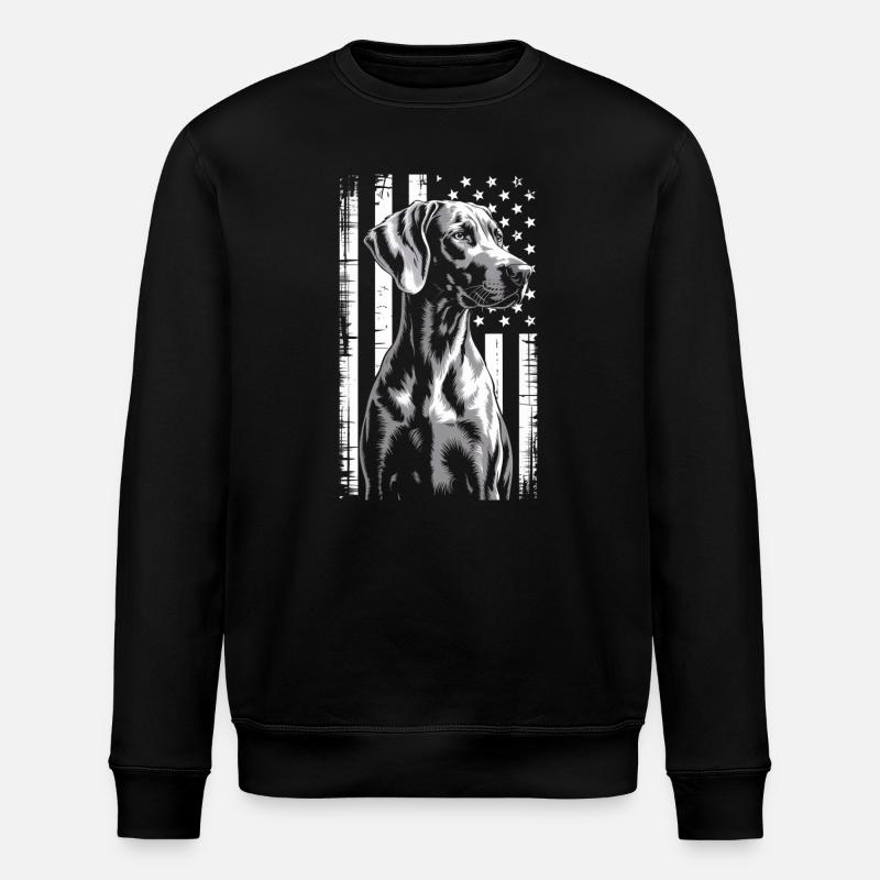 Patriotisches Windhundporträt - Stanley/Stella Unisex Bio-Sweatshirt ROLLER - Schwarz