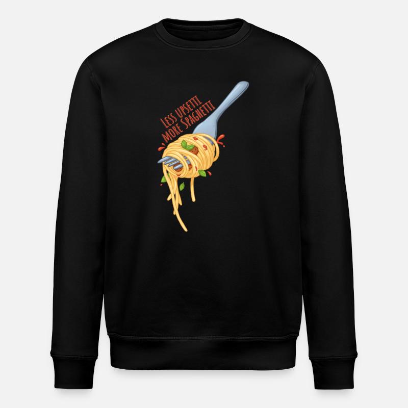 Mindre Upsetti Mere Spaghetti – Kawaii Madmeme - Stanley/Stella økologisk unisex-sweatshirt ROLLER - sort