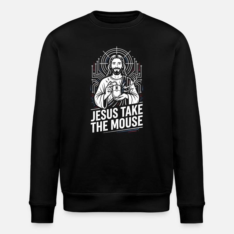 Jesus Take The Mouse Tech Faith - Stanley/Stella Unisex Bio-Sweatshirt ROLLER - Schwarz