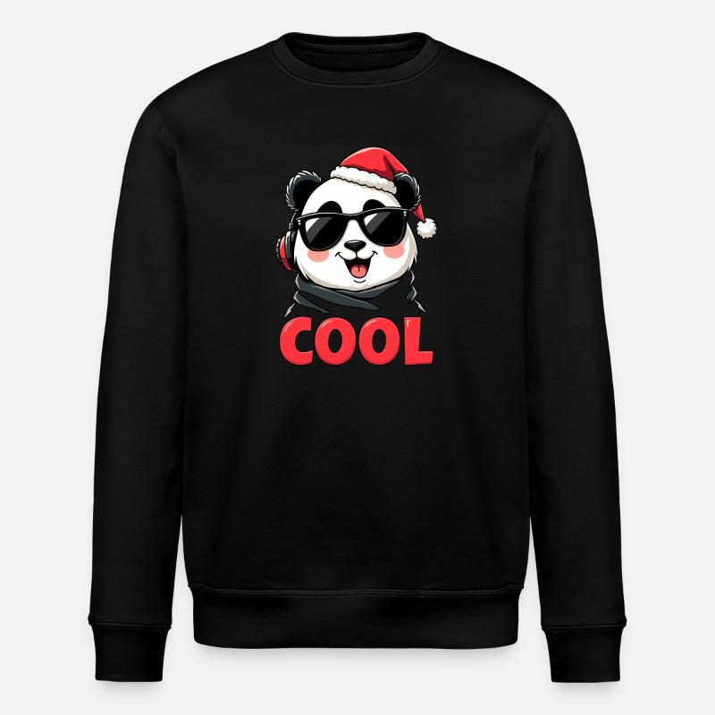 cooler Panda - Stanley/Stella Unisex Bio-Sweatshirt ROLLER - Schwarz
