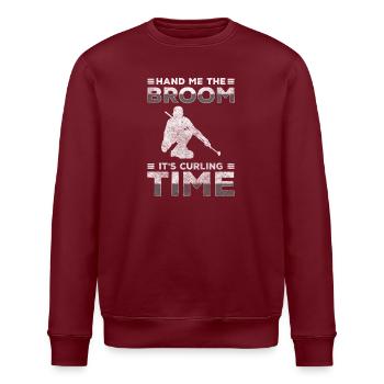 Curling Team Eis Eisbahn - Stanley/Stella Unisex Bio-Sweatshirt ROLLER - Burgunderrot - Vorne - Nik (191cm)