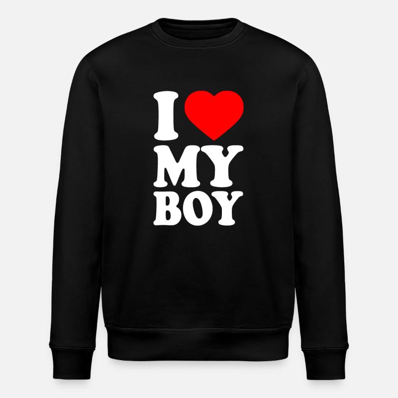 I love my boy - Stanley/Stella ROLLER Unisex Organic Sweatshirt - black