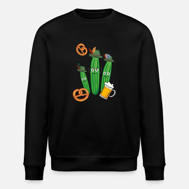 Gurke,Partygurke,Bier, o'zapft is,bier,Brezel - Stanley/Stella Unisex Bio-Sweatshirt ROLLER - Schwarz