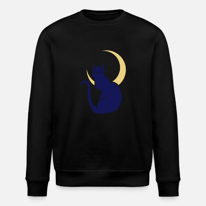 Night Cat - Stanley/Stella Unisex Bio-Sweatshirt ROLLER - Schwarz