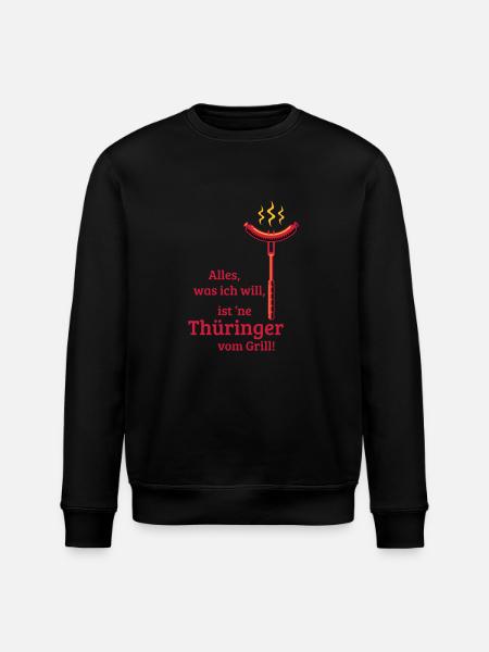 Eine Thüringer vom Grill! (3C) - Stanley/Stella Unisex Bio-Sweatshirt ROLLER - Schwarz
