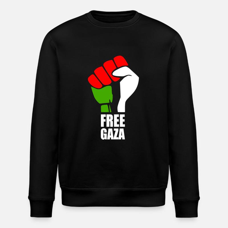 Free gaza - Stanley/Stella Unisex Bio-Sweatshirt ROLLER - Schwarz