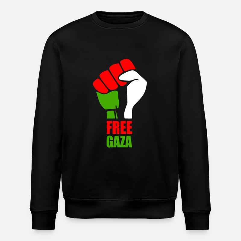 Save gaza - Stanley/Stella Unisex Bio-Sweatshirt ROLLER - Schwarz