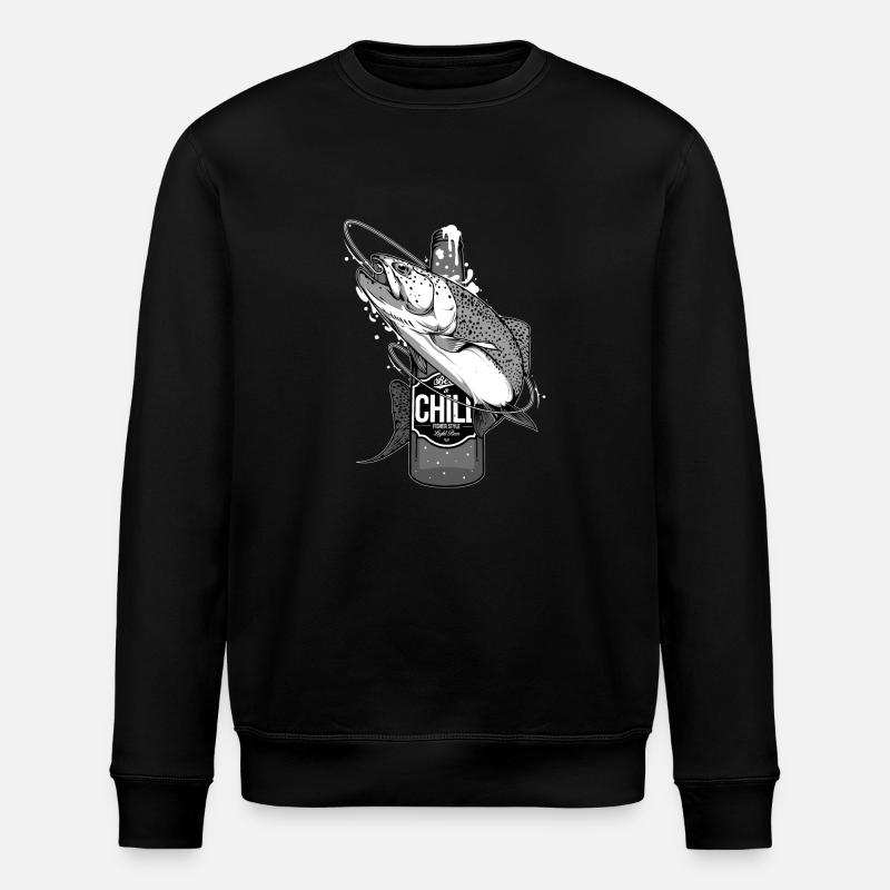Beer and fish - Stanley/Stella ROLLER Unisex Organic Sweatshirt - black
