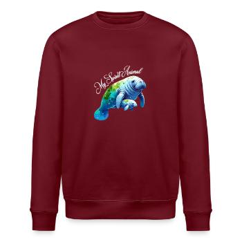 Lamantin avec veau My Spirit Animal - Sweat bio ROLLER Stanley/Stella Unisexe - bordeaux - Devant - Nik (191cm)