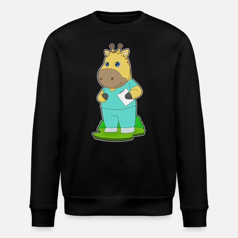 Giraffe Krankenschwester - Stanley/Stella Unisex Bio-Sweatshirt ROLLER - Schwarz