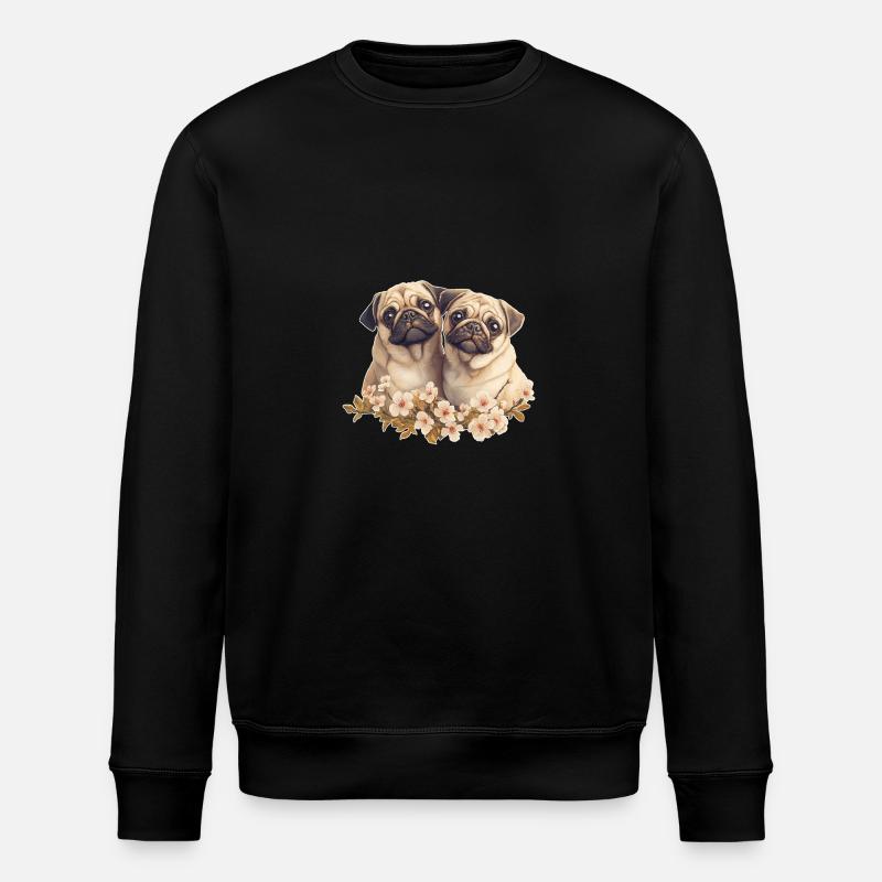Pug pair pug - Stanley/Stella ROLLER Unisex Organic Sweatshirt - black