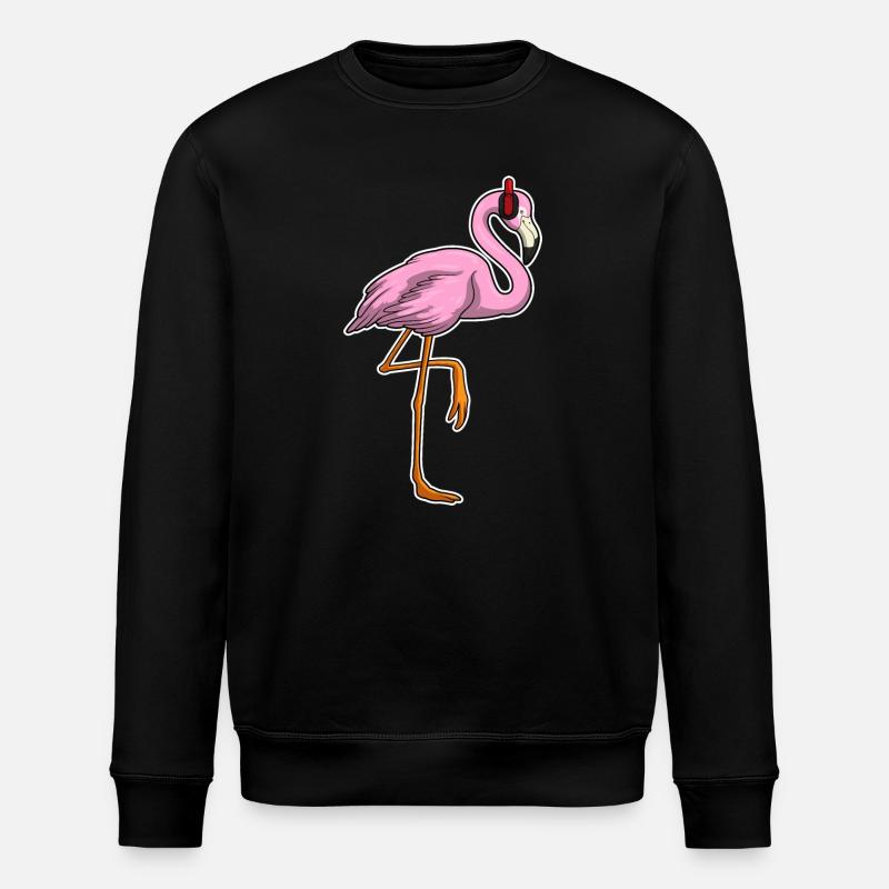 Flamingo Kopfhörer Musik - Stanley/Stella Unisex Bio-Sweatshirt ROLLER - Schwarz