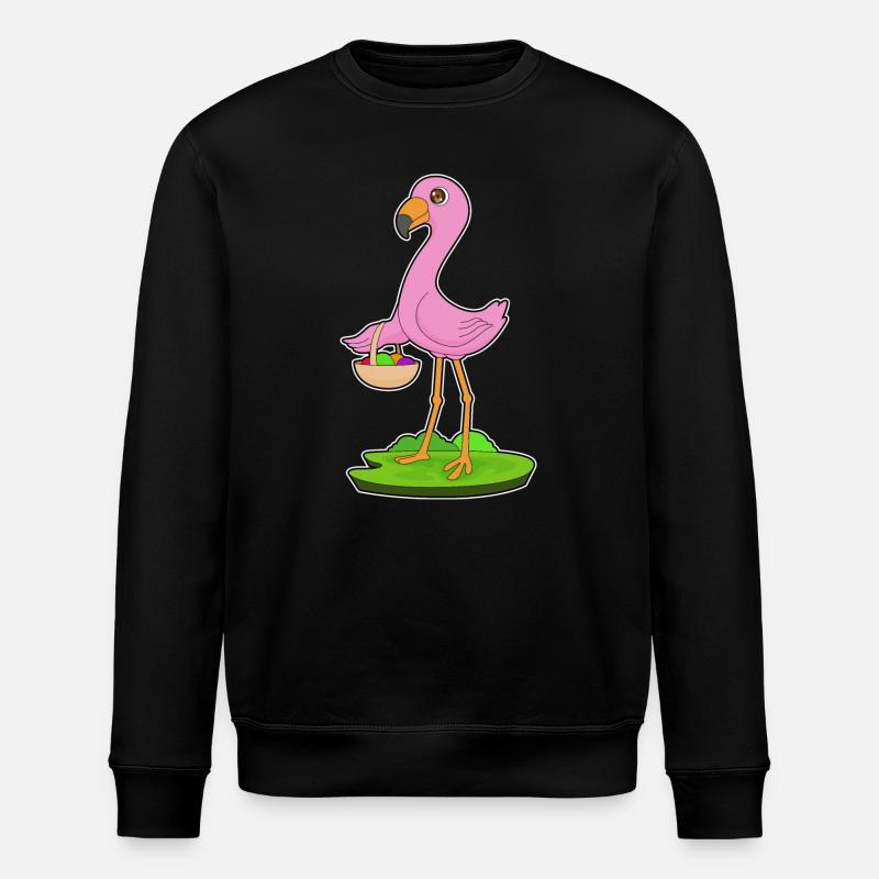 Flamingo Frucht Korb - Stanley/Stella Unisex Bio-Sweatshirt ROLLER - Schwarz