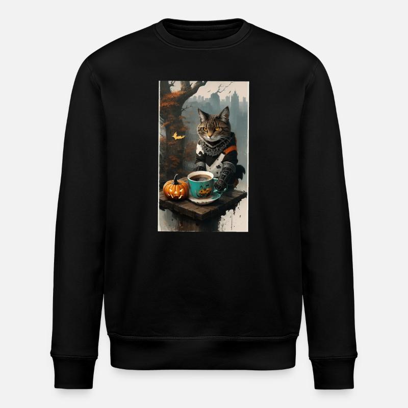 Cat dressed halloween - Stanley/Stella ROLLER Unisex Organic Sweatshirt - black