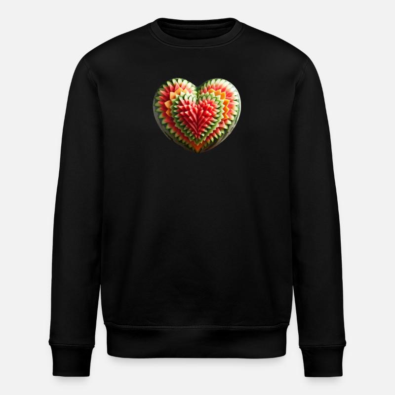 Ein Melonenherz - Stanley/Stella Unisex Bio-Sweatshirt ROLLER - Schwarz