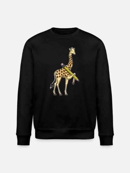 Giraffe Student Pencil School - Stanley/Stella ROLLER Unisex Organic Sweatshirt - black