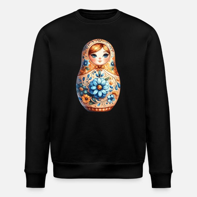 Matrjoschka edel Geschenk - Stanley/Stella Unisex Bio-Sweatshirt ROLLER - Schwarz