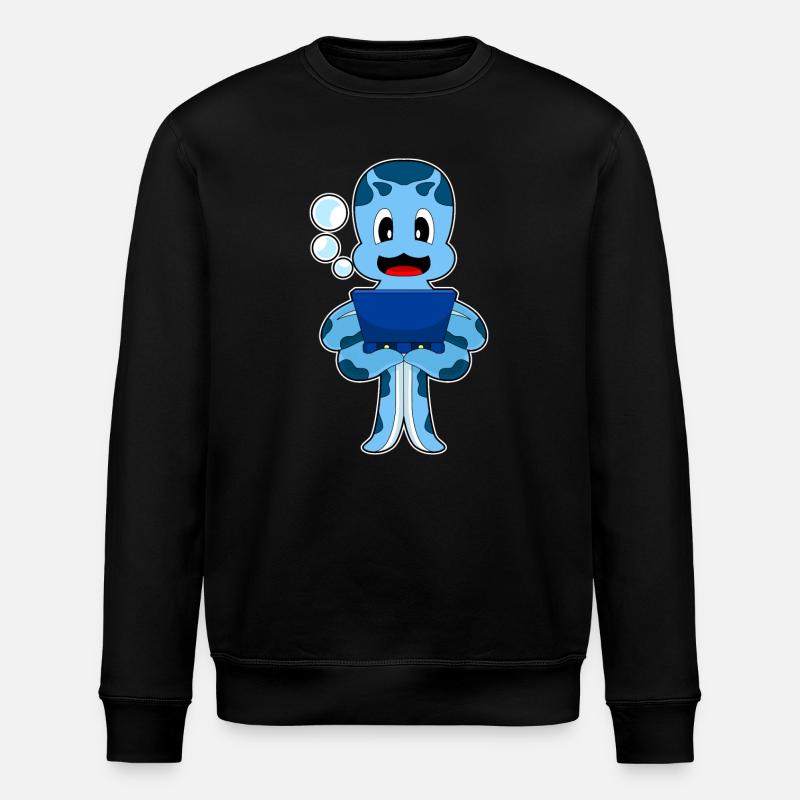 Krake Laptop - Stanley/Stella Unisex Bio-Sweatshirt ROLLER - Schwarz