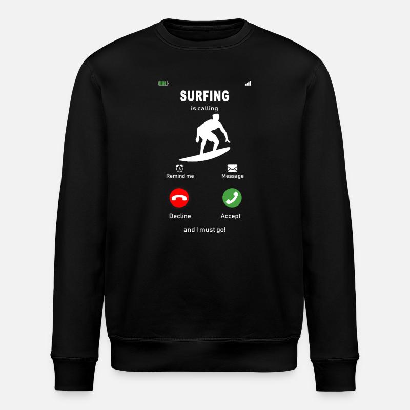 Le surf, c’est l’appel - Sweat bio ROLLER Stanley/Stella Unisexe - noir