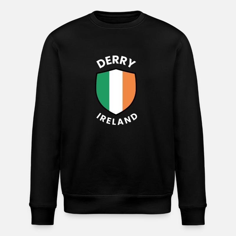 Derry Ireland Shield-Flagge - Stanley/Stella Unisex Bio-Sweatshirt ROLLER - Schwarz