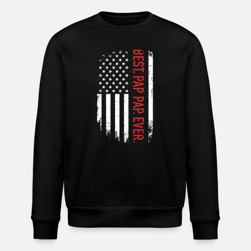 Drapeau grunge américain avec Rouge - Sweat bio ROLLER Stanley/Stella Unisexe - noir