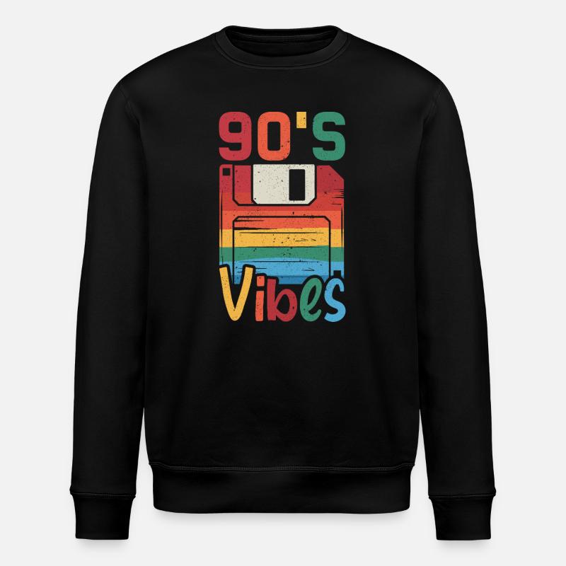 90s Vibes Cassette Retro - Stanley/Stella ROLLER Unisex Organic Sweatshirt - black