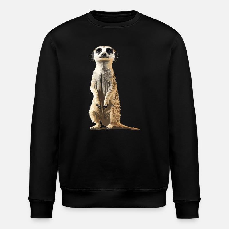 Meerkat Erdmännchen - Stanley/Stella Unisex Bio-Sweatshirt ROLLER - Schwarz