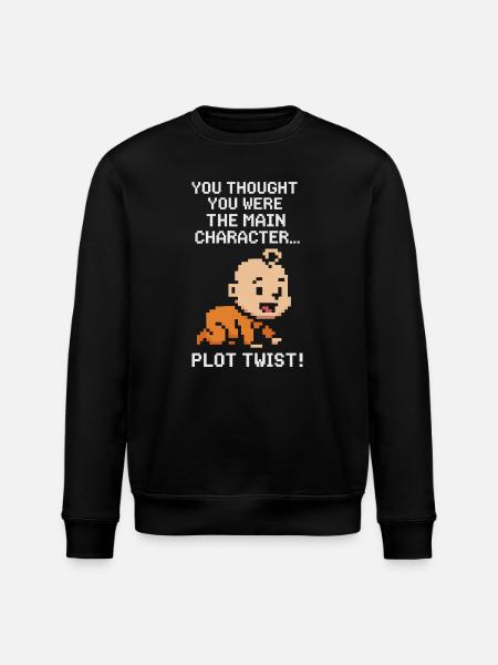 Plot Twist: Kind ist Hauptfigur | Gamer-Eltern - Stanley/Stella Unisex Bio-Sweatshirt ROLLER - Schwarz