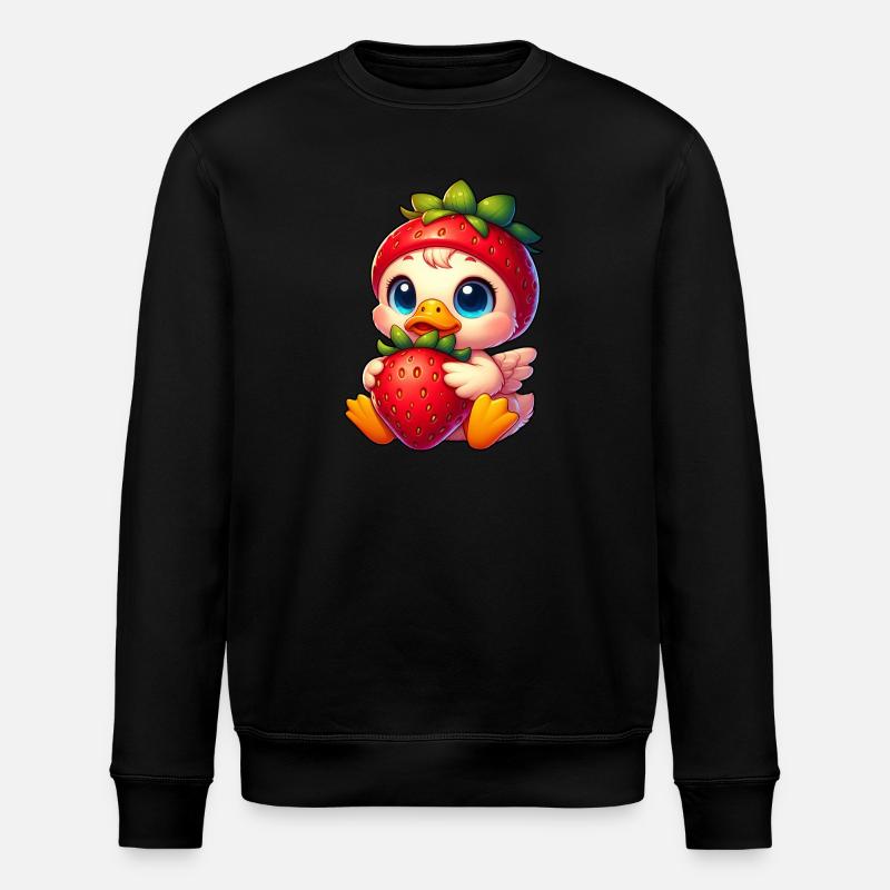 canards mignons fraise dessin animé fruit - Sweat bio ROLLER Stanley/Stella Unisexe - noir