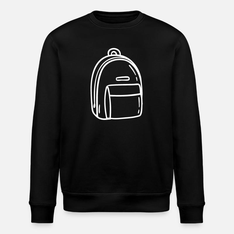Backpack Hand Drawn - Stanley/Stella ROLLER Unisex Organic Sweatshirt - black