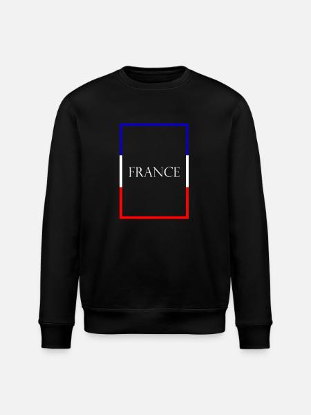Frankrig Frankrig Erklæring med flag - Stanley/Stella økologisk unisex-sweatshirt ROLLER - sort