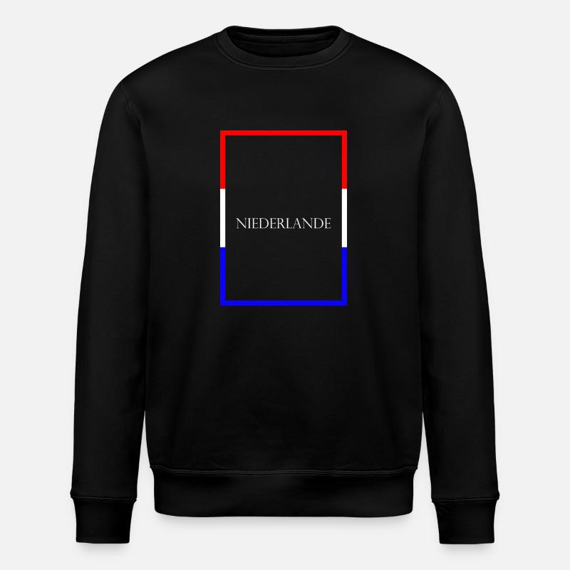 Netherlands - Statement lettering with flag - Stanley/Stella ROLLER Unisex Organic Sweatshirt - black