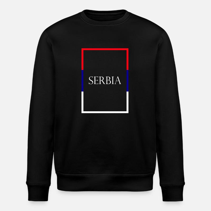 Serbien Serbien, Erklæring bogstaver med flag - Stanley/Stella økologisk unisex-sweatshirt ROLLER - sort