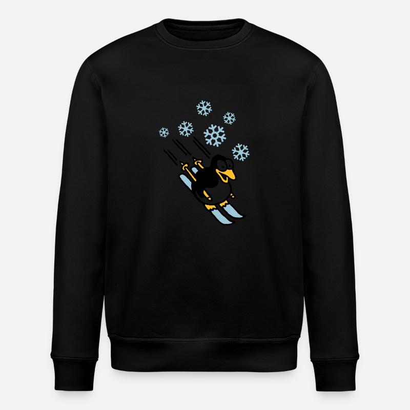 pinguin_ski_022011_h_3c - Stanley/Stella ROLLER Unisex Organic Sweatshirt - black