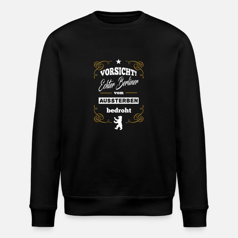berliner vom aussterben bedroht - Stanley/Stella Unisex Bio-Sweatshirt ROLLER - Schwarz