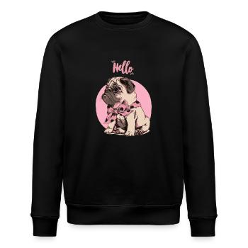 Süßer Mops - Stanley/Stella Unisex Bio-Sweatshirt ROLLER - Schwarz - Vorne - Nik (191cm)
