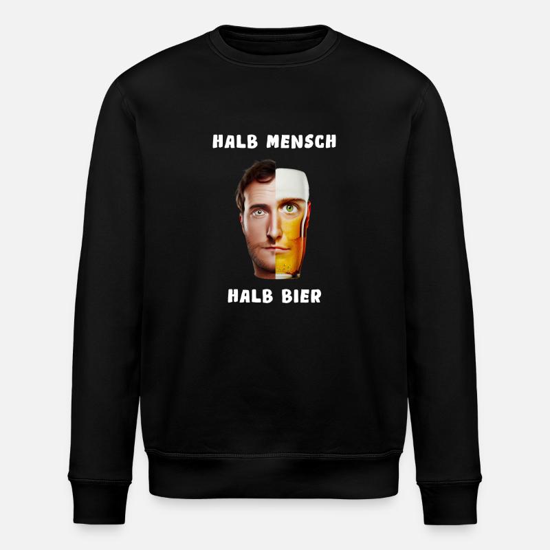 halb bier halb mensch - Stanley/Stella Unisex Bio-Sweatshirt ROLLER - Schwarz