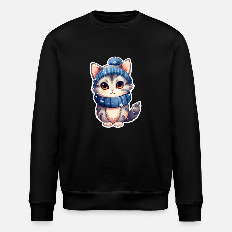 Schneekätzchen - Stanley/Stella Unisex Bio-Sweatshirt ROLLER - Schwarz