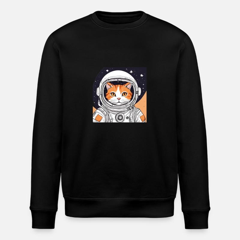 Astronaut Cat - Stanley/Stella ROLLER Unisex Organic Sweatshirt - black