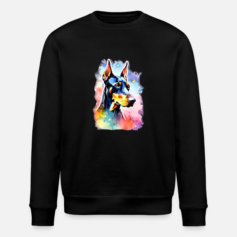 Dobermann Dobermann Hund Dobermann - Stanley/Stella Unisex Bio-Sweatshirt ROLLER - Schwarz