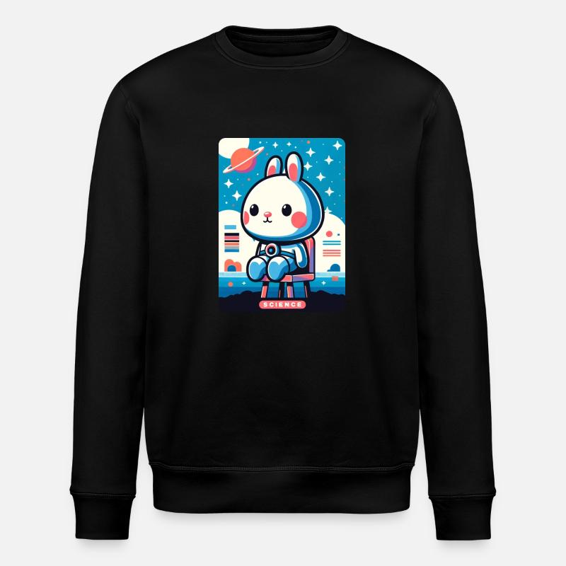 Space Explorer Bunny - Stanley/Stella ROLLER Unisex Organic Sweatshirt - black