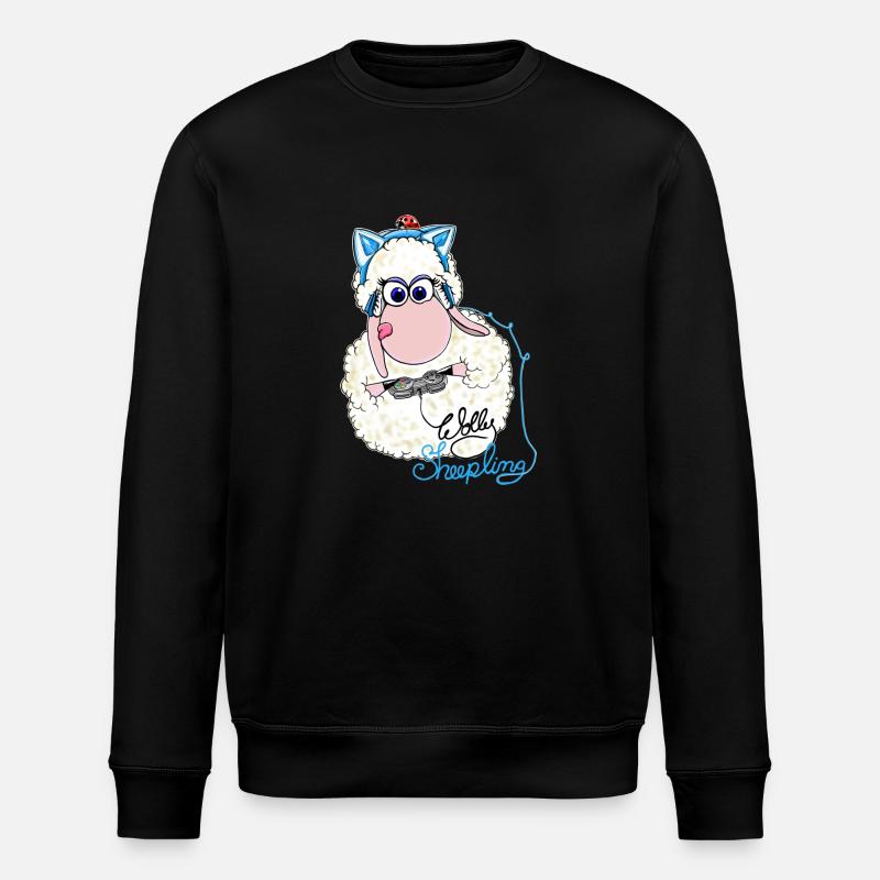 Wolly Sheepling zockt - Stanley/Stella Unisex Bio-Sweatshirt ROLLER - Schwarz