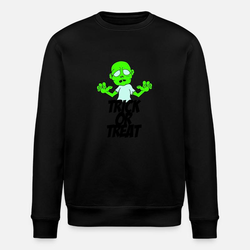 zombie trick or treat - Stanley/Stella ROLLER Unisex Organic Sweatshirt - black