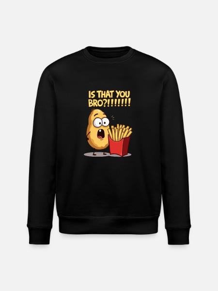 Potato Meet French Fries - Stanley/Stella ROLLER Unisex Organic Sweatshirt - black