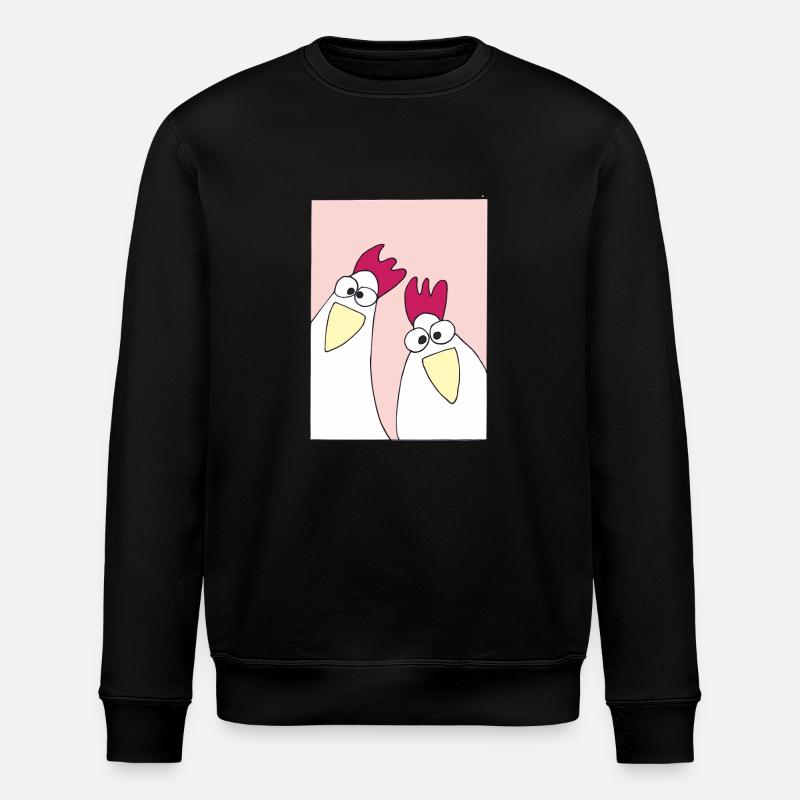 Drôles de poulets rose - Sweat bio ROLLER Stanley/Stella Unisexe - noir