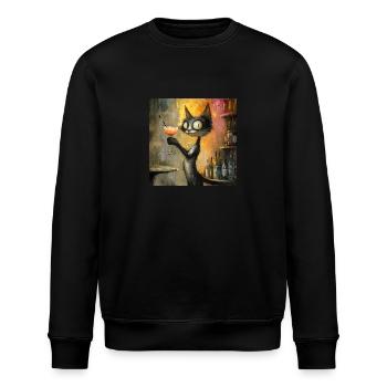 Cocktail et Moustaches - Sweat bio ROLLER Stanley/Stella Unisexe - noir - Devant - Nik (191cm)