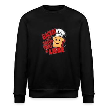 Backen ist Sauerteig und Liebe. - Stanley/Stella Unisex Bio-Sweatshirt ROLLER - Schwarz - Vorne - Nik (191cm)