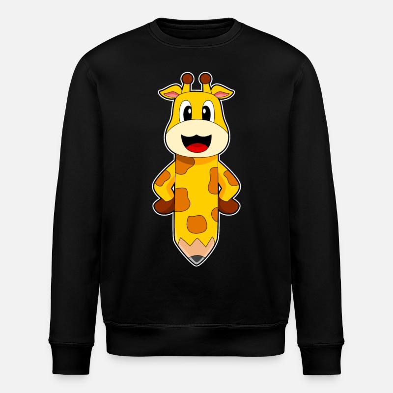 Giraffe Pencil - Stanley/Stella ROLLER Unisex Organic Sweatshirt - black